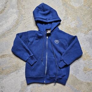 VTG Kids USA Olympics Embroidered Zip Up Hoodie Sweatshirt Blue Medium M/M 5